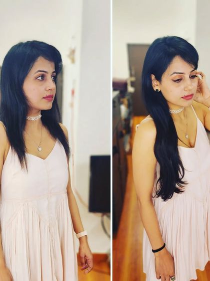 A different angle showing her beautiful new length and how it enhances her overall look.