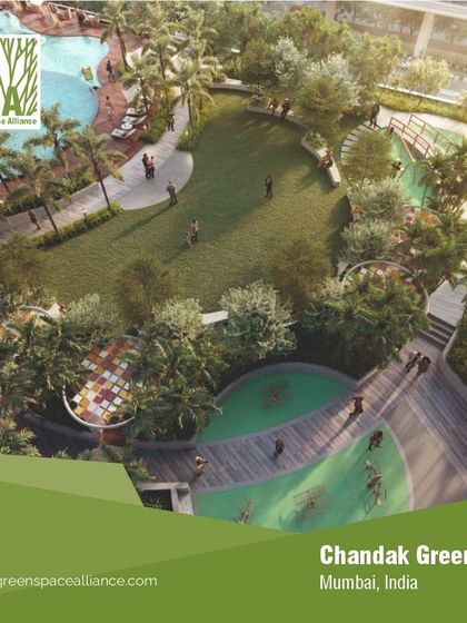 In densely populated cities like Mumbai, we create livable and enjoyable outdoor spaces within mixed-use developments. The landscape for Chandak GreenAiry provides a much-needed green sanctuary, with lawns, pools, and play areas that make the urban environment more vibrant and resilient.