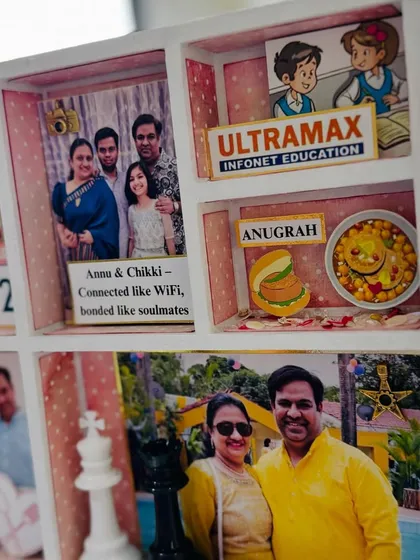 The story begins at 'Ultramax' and is seasoned with 'Anugrah's' Ragda Pattice. These miniature details represent the nostalgic beginnings of their relationship.