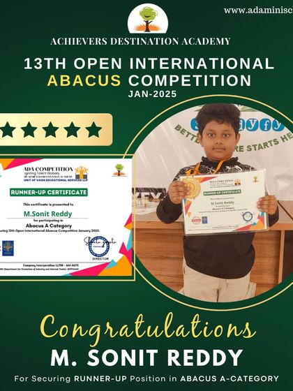 Achievers Destination Academy - Mental Math & Speed Calculation Our Star Achievers: Competition Winners & Graduates photo 27