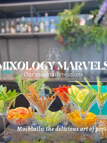 A showcase of our mocktail creations, proving that you don't need alcohol to have a delicious, complex, and beautifully presented drink.