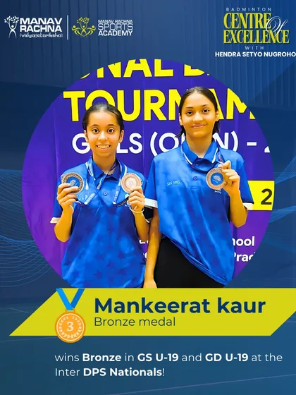 Mankeerat Kaur from our Badminton Centre of Excellence wins two Bronze medals at the Inter DPS Nationals. Her grit and consistent performance make us incredibly proud.
