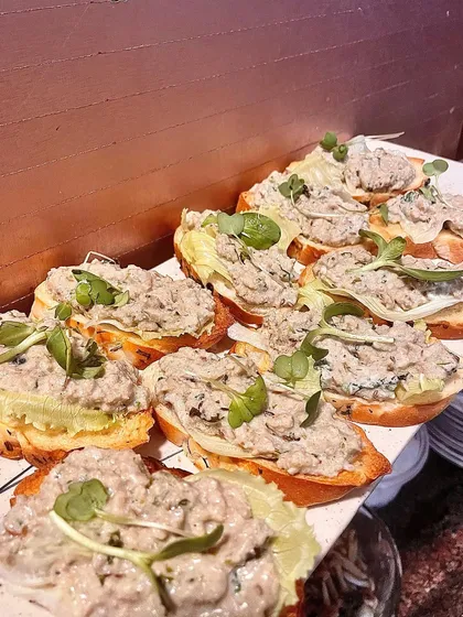 My Irani Keema Bruschettas are a fantastic fusion dish. Toasted bread is topped with flavorful minced meat and fresh microgreens for a gourmet touch.