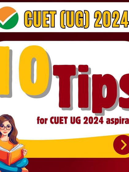 A carousel post offering 10 essential tips for CUET UG 2024 aspirants to help them prepare effectively.