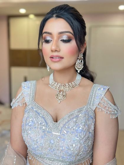 A comparison of how makeup looks in daylight versus indoor lighting. I always check my clients' makeup in multiple lighting setups.