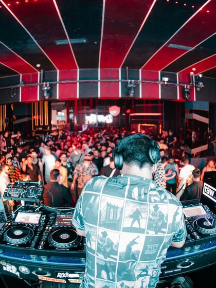 Another shot from a massive night at Soho Delhi. The energy was electric, and I was feeding off the crowd, dropping track after track of high-energy techno.