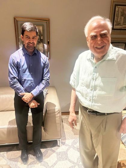 A candid photo with Mr. Kapil Sibal before his election as SCBA President. It is a dream for a first-generation lawyer to interact with him one-on-one.