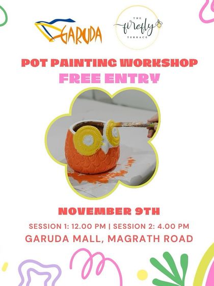 We had a blast at our free Pot Painting Workshop at Garuda Mall. It's so rewarding to see people of all ages discover their artistic side and go home with a hand-painted creation.
