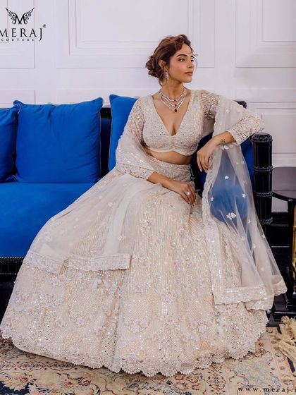 Meraj Couture - Luxury Occasion Wear Ethereal Lehengas: Pastels & Ivories photo 9
