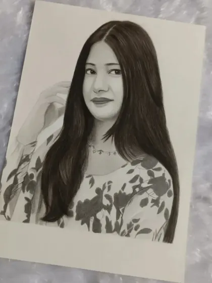 The finished Meerut portrait, shown on a soft, white background.