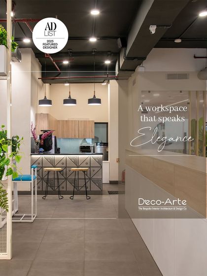 A workspace that speaks elegance. This design redefines the modern office, where functionality and style meet to create an inspiring atmosphere for productivity, complete with a chic kitchenette.