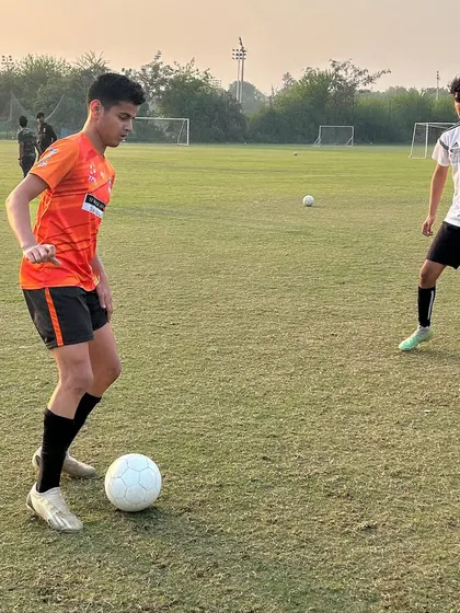 Our U17 players back on the training ground, working on passing and movement drills.