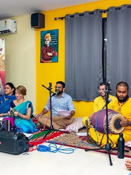 The energy of a live Bhakti Immersion kirtan at our studio. We gather to sing, chant, and connect through the power of sound and devotion.
