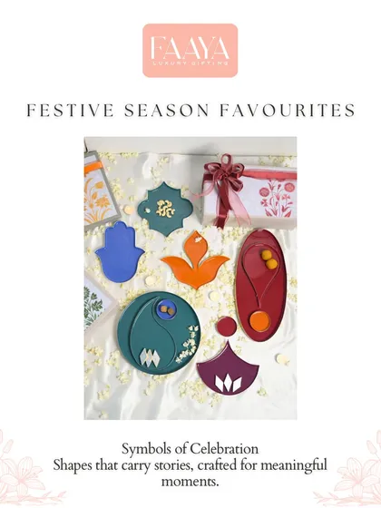Shapes that carry stories, crafted for meaningful moments. This graphic provides an overview of the 'Symbols of Celebration' collection, showcasing the variety of forms and colours that define this festive range.