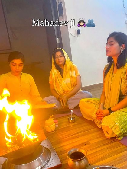 A moment of peace during our studio's anniversary pooja.