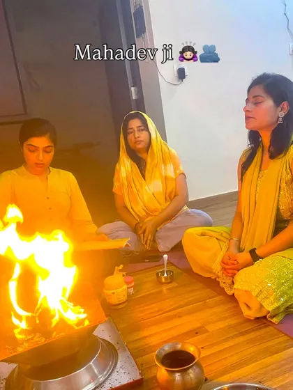 A moment of peace during our studio's anniversary pooja.