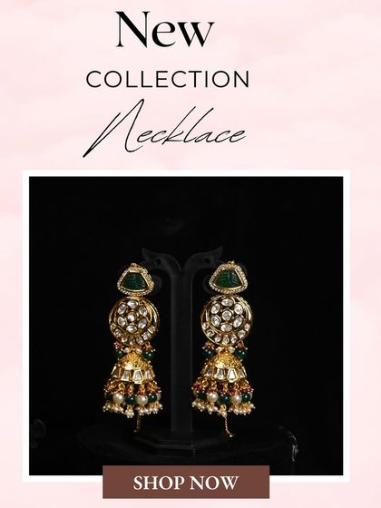 These new jhumka earrings are the perfect accessory to rent for any festive occasion.