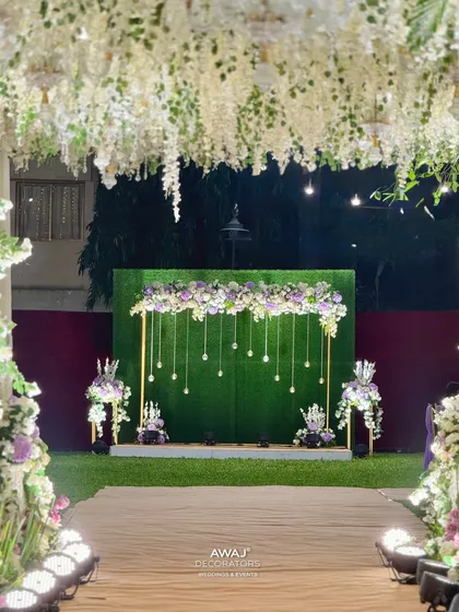 The photo booth as seen from the entrance, creating an inviting destination for guests.