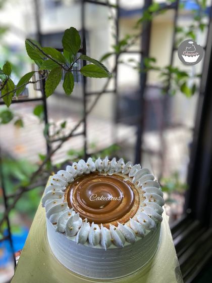 A beautiful Lotus Biscoff cake. The distinct flavor of Biscoff cookies is infused into the cake and frosting for a delicious treat.