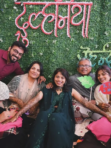 A happy family portrait from a Mehendi ceremony. It’s a joy to capture the bride surrounded by the love and laughter of her closest family and friends.