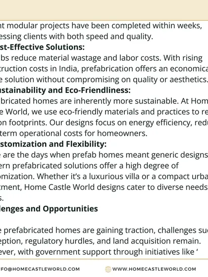 An excerpt from my article on how prefabricated homes are transforming Indian real estate. It details the benefits of cost-effectiveness, sustainability, and customization.