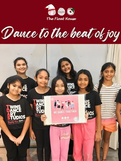 A group of young dancers from Twins Dance Art Studios posing together. We are proud to be the home for local dance troupes and classes.