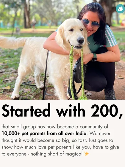 What started as a small WhatsApp group of 200 has grown into a nationwide community of over 10,000 pet parents. This incredible journey shows the power of love and support in the pet parent community.
