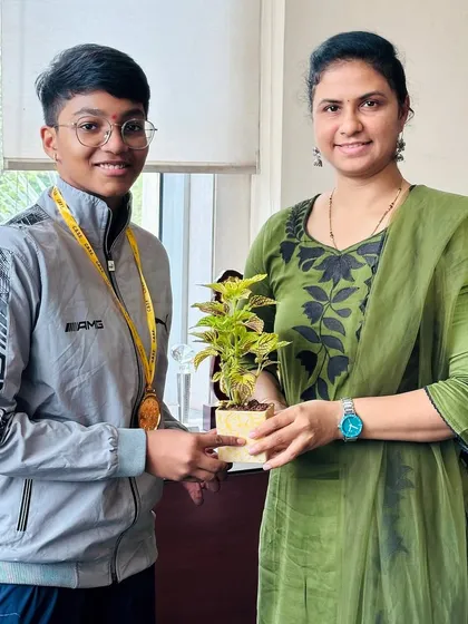 Gold medalist Riddhi Pawase recognized for her outstanding performance at the state level.