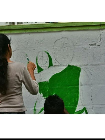 Sadharika Murals - Residential Wall Murals Behind the Scenes: The Artist at Work photo 3