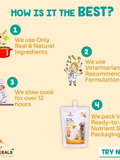My process is simple and honest. I use real, natural ingredients, follow a veterinarian-recommended formulation, slow cook it for over 12 hours to extract all the goodness, and use special packaging to seal in the nutrients.