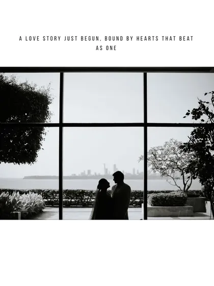 A quiet moment against the Mumbai skyline. This silhouette captures the promise of a shared future, a love story just beginning, framed by the city where their journey continues.