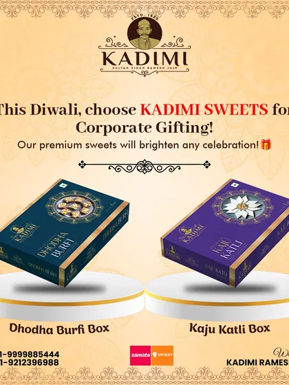 Our premium Dhodha Burfi and Kaju Katli boxes are perfect for corporate gifting. They reflect quality and a taste of tradition that everyone appreciates.