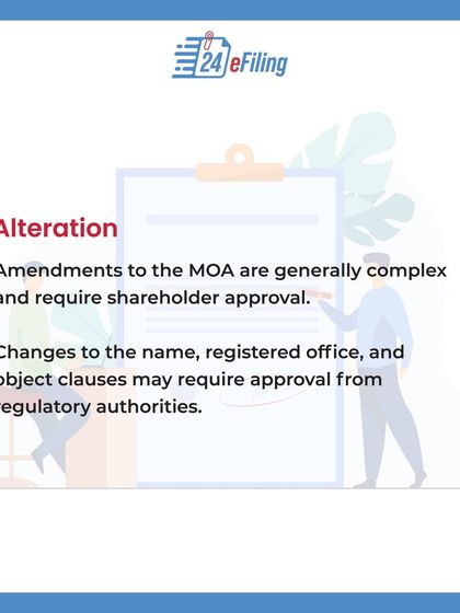As your business evolves, you may need to amend your MOA. This process can be complex, requiring shareholder and regulatory approval, and we manage it for you to ensure full compliance.