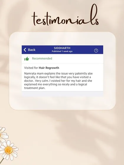 I am grateful for patient feedback like this. It highlights my approach to explaining the hair regrowth process logically and calmly, ensuring you feel comfortable and informed throughout your treatment plan.