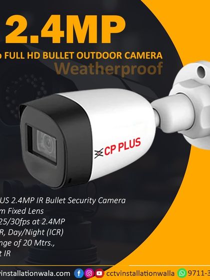 For outdoor use, I recommend weatherproof bullet cameras like this 2.4MP model from CP Plus. It is built to withstand Delhi's heat, dust, and rain, and its 20-meter IR range ensures your property is monitored even in complete darkness.
