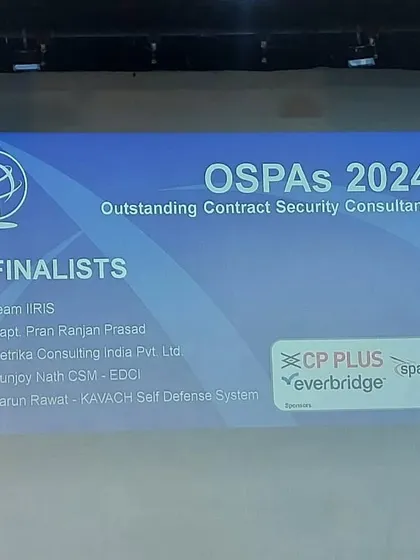 I was extremely grateful to be chosen as a finalist for the OSPAs 2024 award in the "Outstanding Contract Security Consultant" category. Being selected among the top few in the security domain pan-India affirms that we are on the right track.