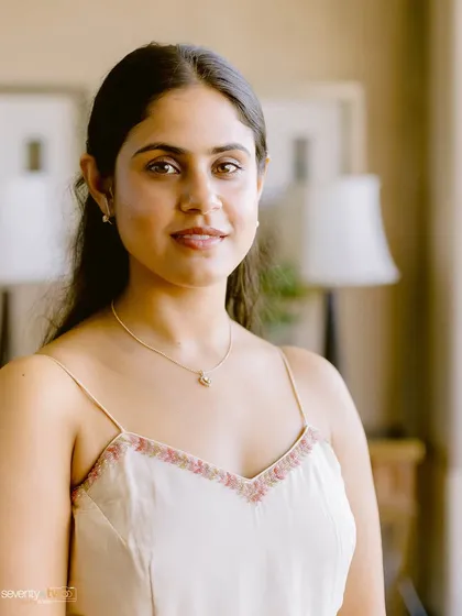 A beautiful, soft portrait of the bride. Her natural expression and the gentle light create a simple, elegant, and truly timeless image.