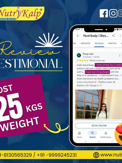A 25 kg weight loss is a huge achievement, and this client did it by following our guidance and maintaining it. It is not about starving, but about eating the right food in the right way. I am so proud of her dedication and results.