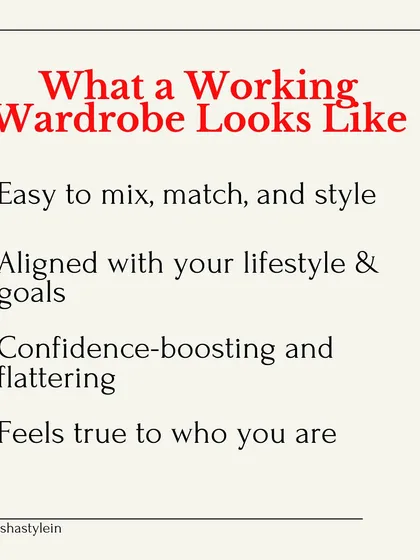A working wardrobe is easy to mix and match, aligned with your goals, confidence-boosting, and feels true to you. Does yours check these boxes?
