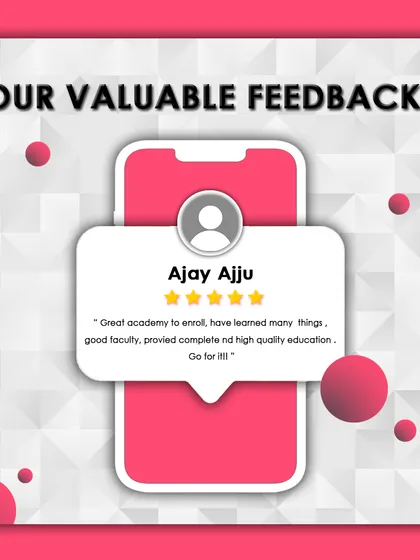 "Great academy to enroll, have learned many things." We are proud to provide high-quality education and faculty support to help students like Ajay Ajju succeed.