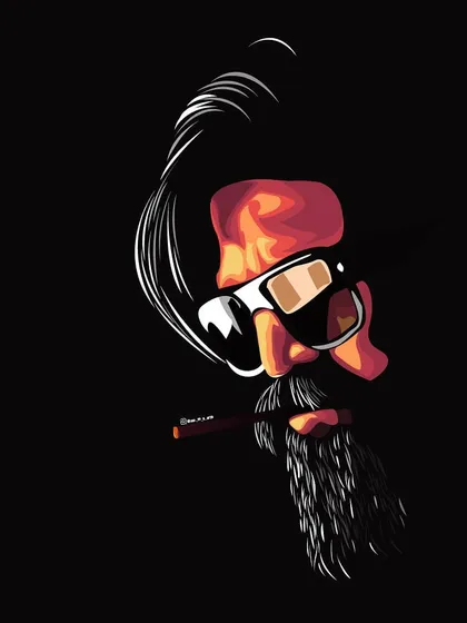 A stylized vector portrait of Rocky Bhai from the movie KGF. This piece demonstrates how I use dramatic lighting and sharp angles in my fan art to capture the intense personality of iconic characters.