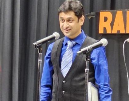 A solo shot of me during our USA tour, where I demonstrated puppet design to connect with the younger audience.