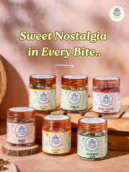 This is a glimpse of our entire range, where every jar is filled with sweet nostalgia. From the tangy kick of Imly Candy to the classic sweetness of Aam Papad, we have bottled happiness just for you.