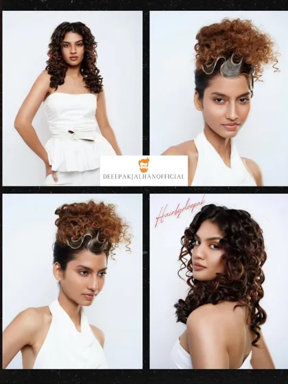A showcase of curly hair versatility, from voluminous, free-flowing curls to a chic, high-texture updo. This demonstrates how we can celebrate natural texture with a high-fashion edge.