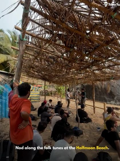 Nodding along to folk tunes at Halfmoon Beach in Gokarna. Our trips are about immersing in the local culture, whether it is through music, food, or just chilling in a beach shack with new friends.