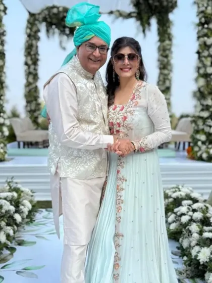 Another shot of my client in his bespoke Nehru jacket, enjoying a beautiful wedding ceremony. My goal is to create pieces that become part of your cherished memories.