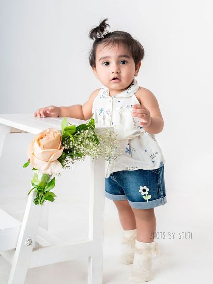 Another stylish look from the same 10 month old's portfolio shoot. I work with parents to style different looks, providing a variety of beautiful portraits from a single session.