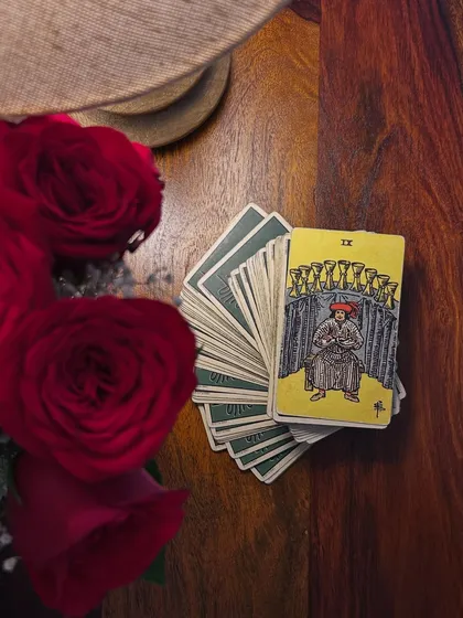 Daily inspiration with the Nine of Cups. This card is all about satisfaction and wishes fulfilled, resonating with the proverb, "Gratitude turns what we have into enough."