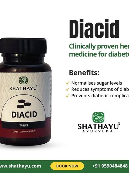 The Diacid tablet is a key part of my integrated approach to diabetes management. Its herbal formulation works to support your body's ability to regulate blood sugar and mitigate the effects of the condition.
