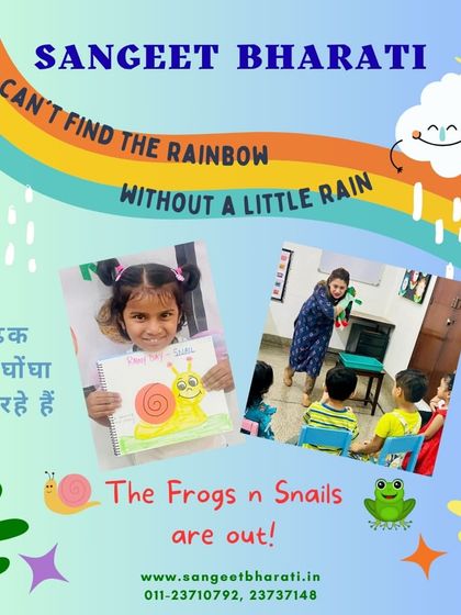 Rainy days are for cozy storytelling and themed crafts. Our monsoon activities include stories about frogs and snails, followed by creative sessions where children draw and craft their favorite rainy-day creatures.